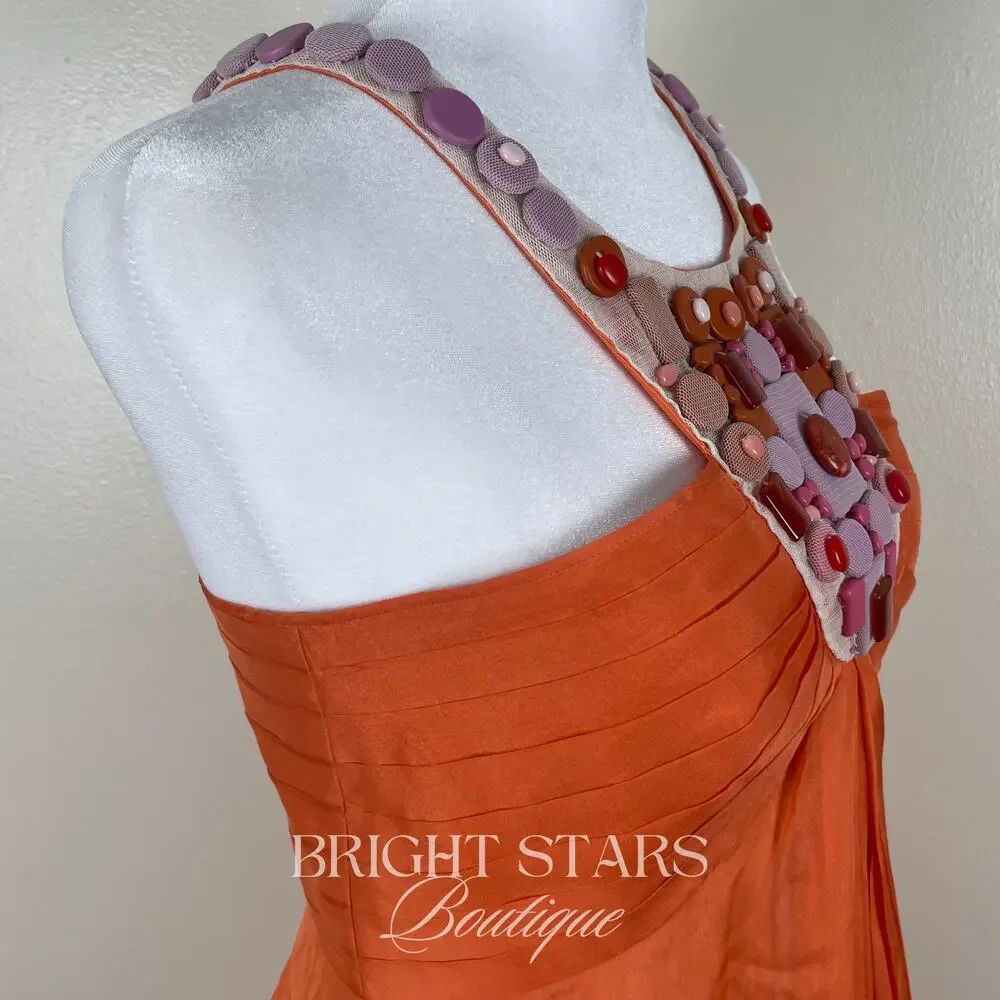 Extremely Rare Orange Embellished Silk Dress ASO Gaby Solis Desperate Housewives